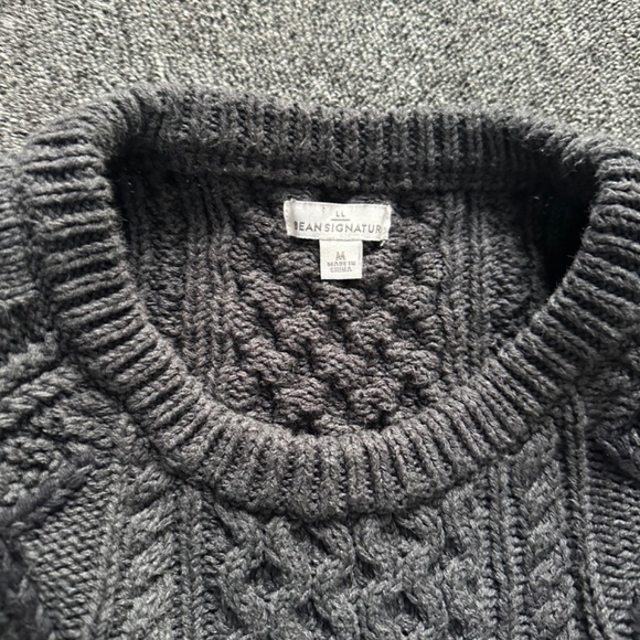 L.L.Bean Women's Signature Cotton fisherman tunic sweater grey - Picture 2 of 3